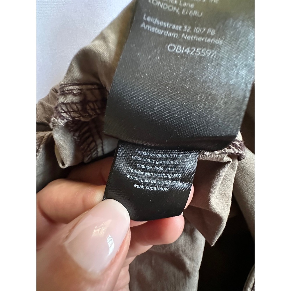 Free People Cargo Pants Olive Green Wide Leg Utility Trousers Women's 10 READ - Picture 11 of 11